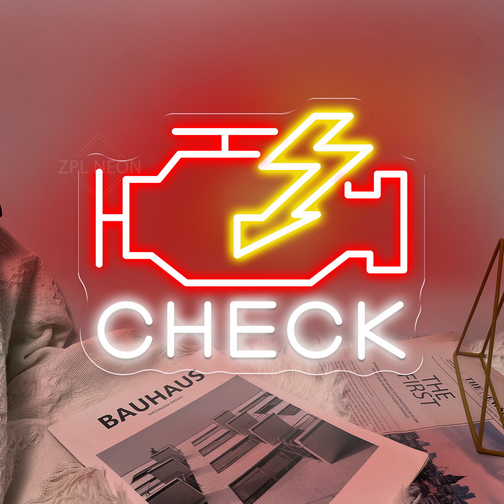 Check Engine Neon Sign Led Lig - Auto Repair Shop Signs recension och pris