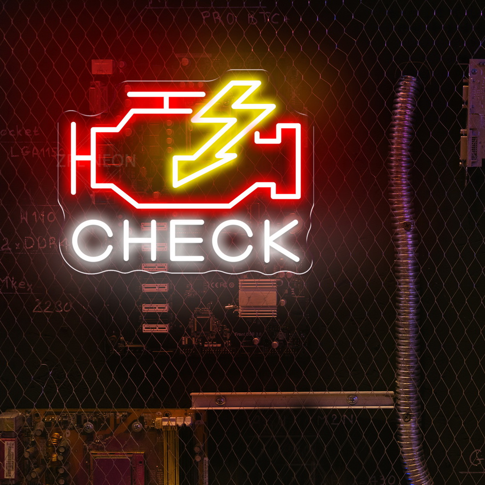 Check Engine Neon Sign Led Lig - Auto Repair Shop Signs recension och pris