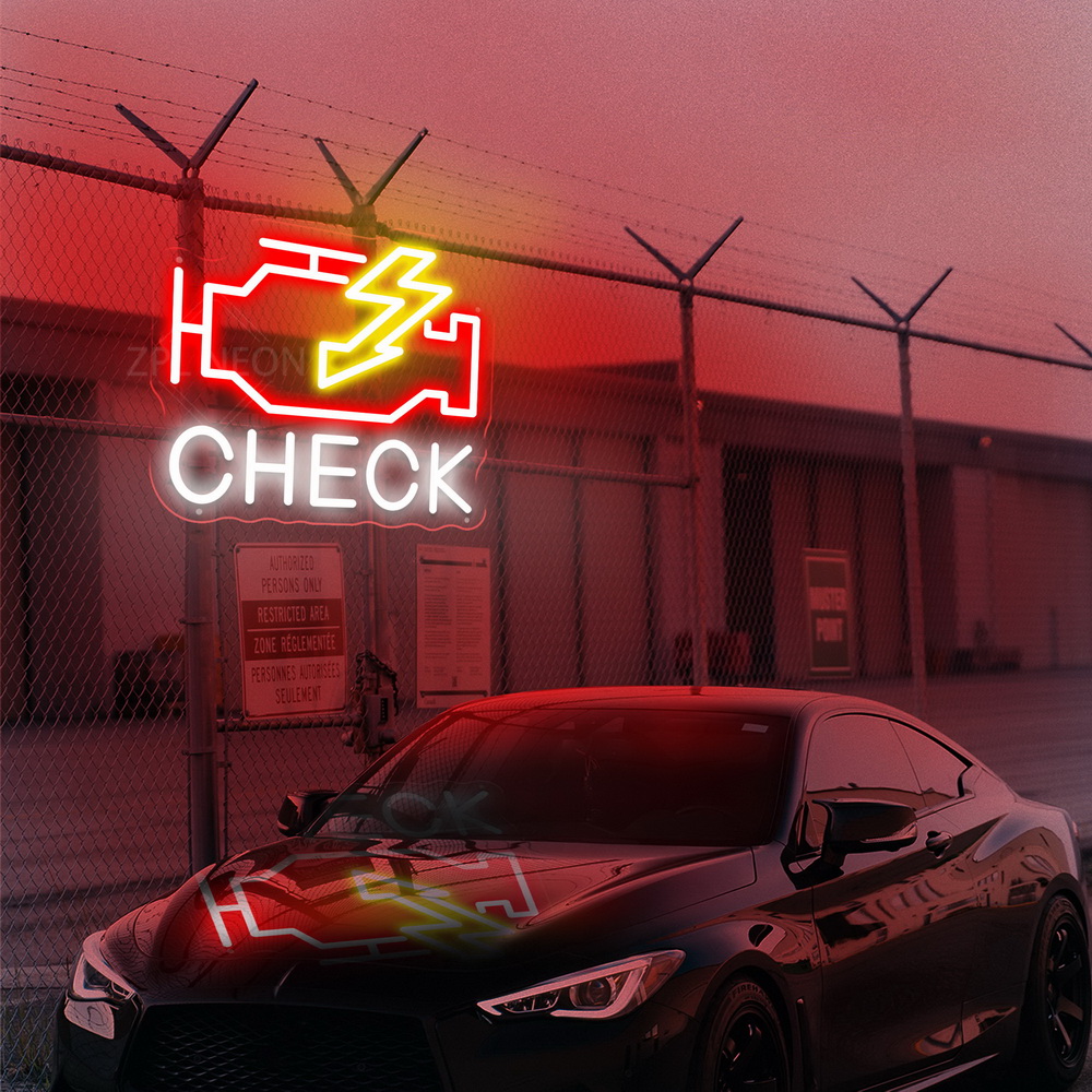 Check Engine Neon Sign Led Lig - Auto Repair Shop Signs recension och pris