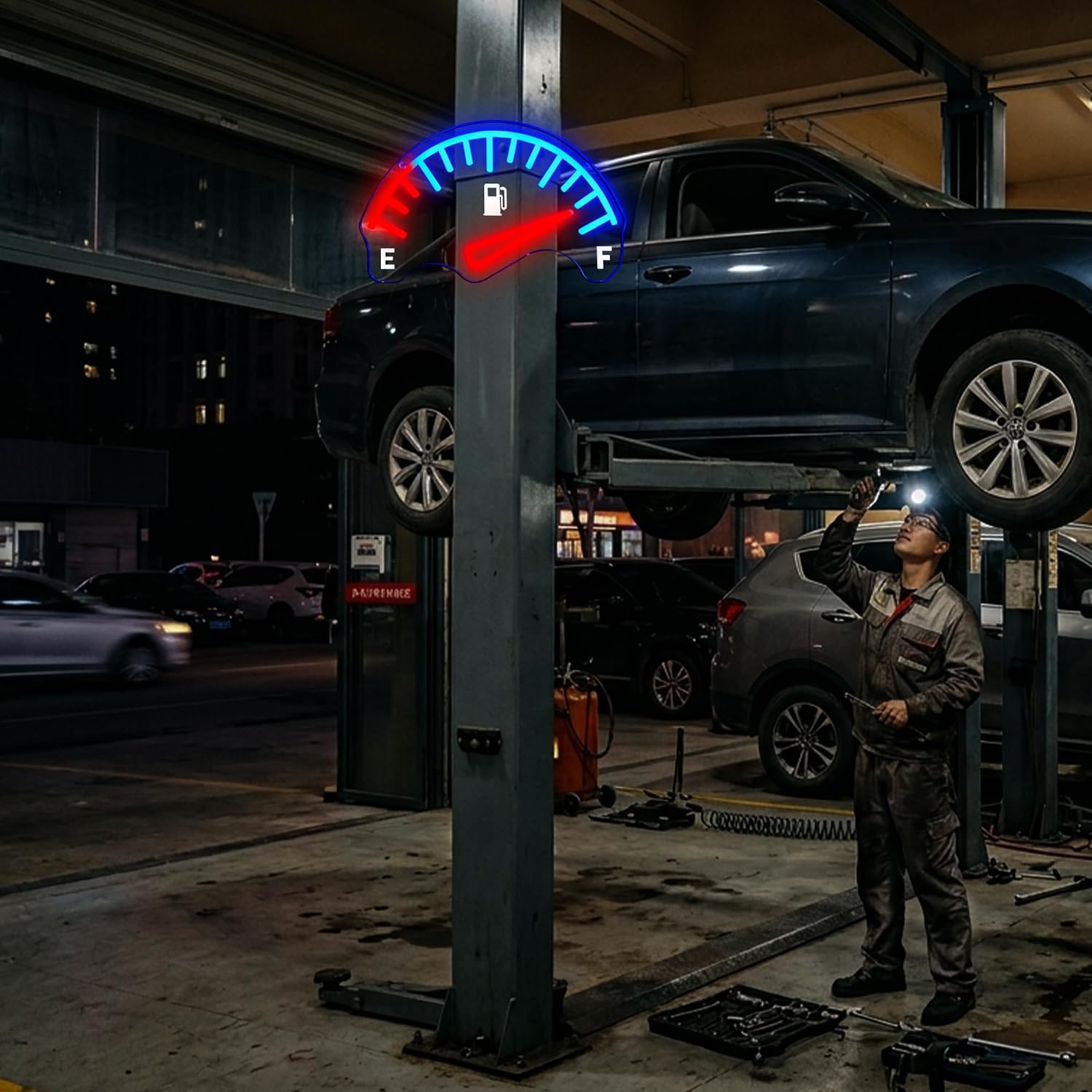 Car Fuel Gauge Meter LED Neon  - Auto Repair Shop Signs recension och pris