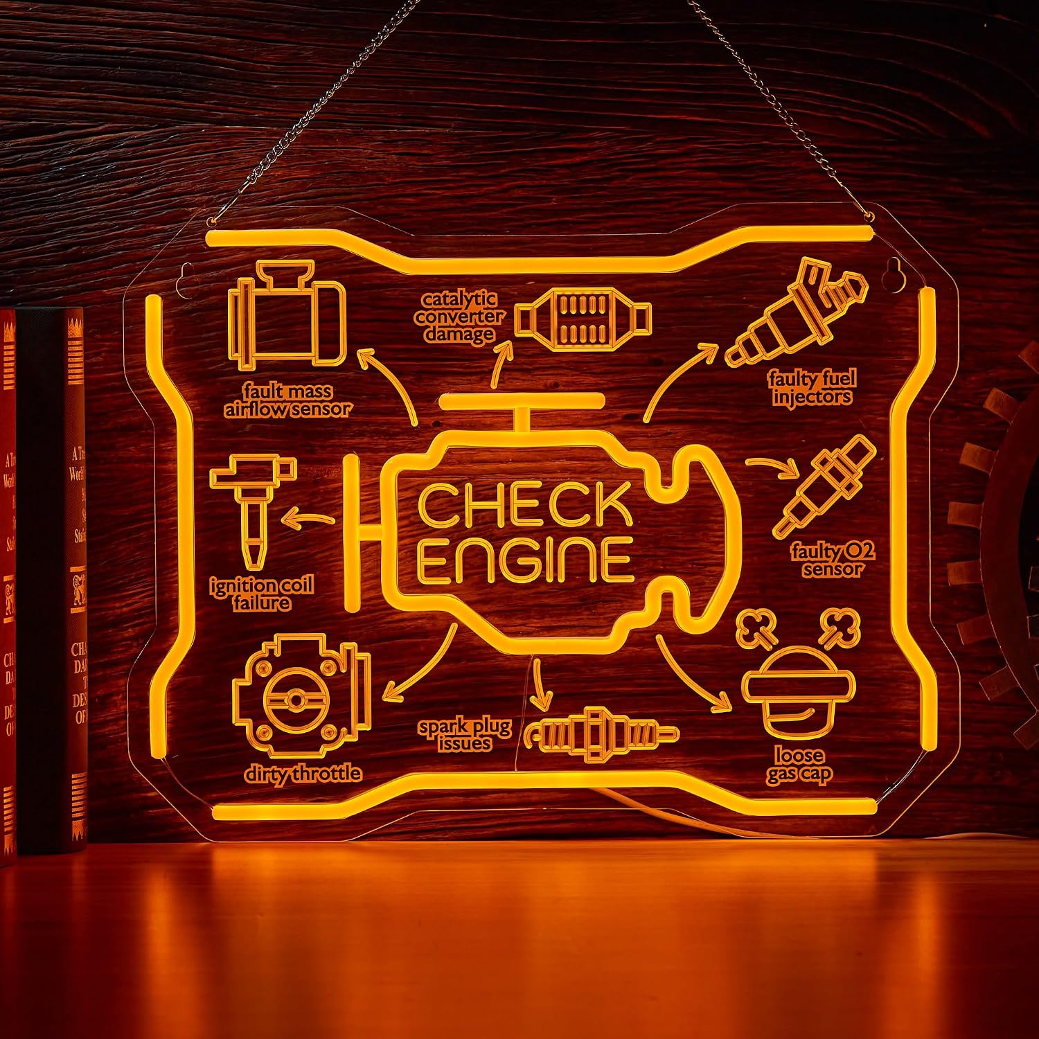 Check Engine Neon Sign USB LED - Auto Repair Shop Signs recension och pris