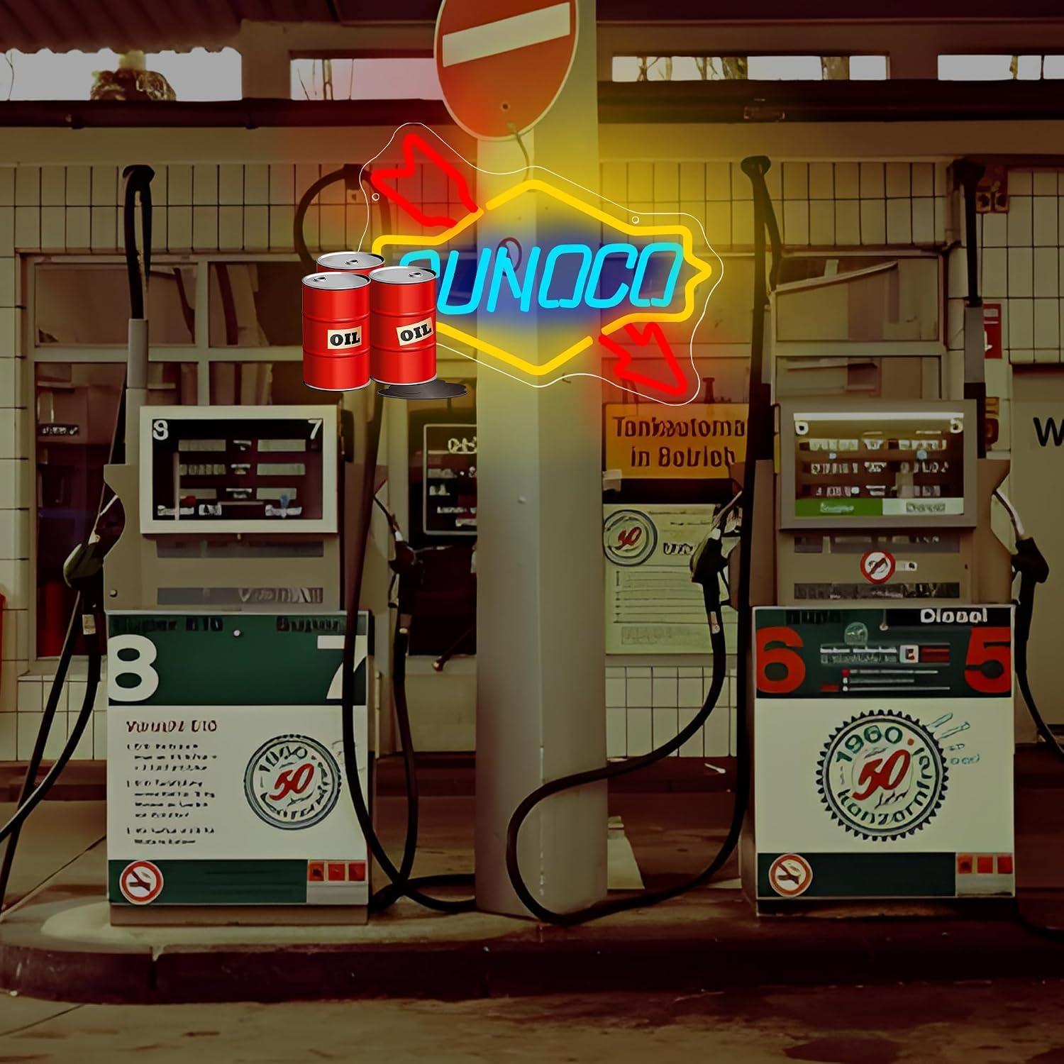 Gas Station Neon Sign Oil USB  - Auto Repair Shop Signs recension och pris