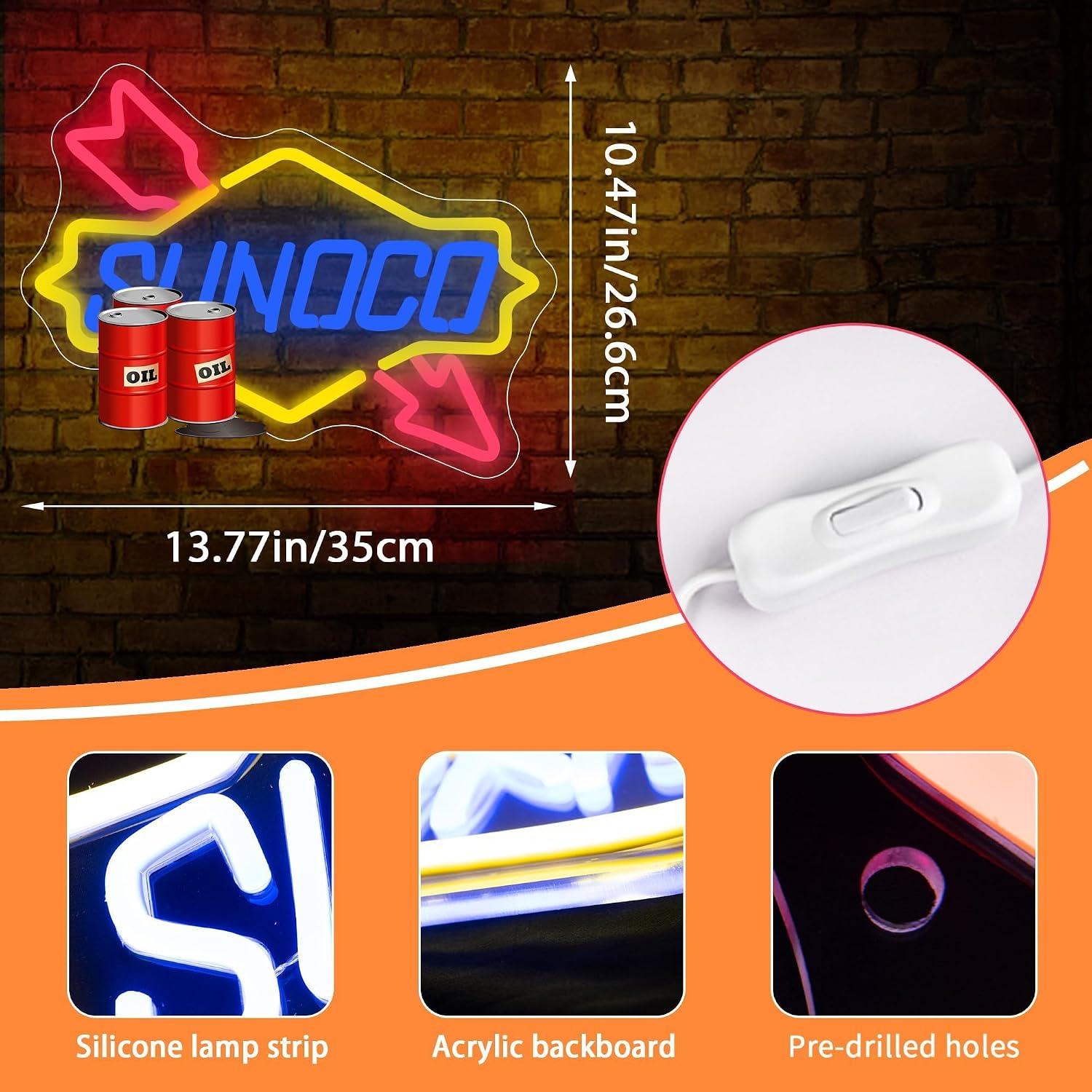 Gas Station Neon Sign Oil USB  - Auto Repair Shop Signs recension och pris
